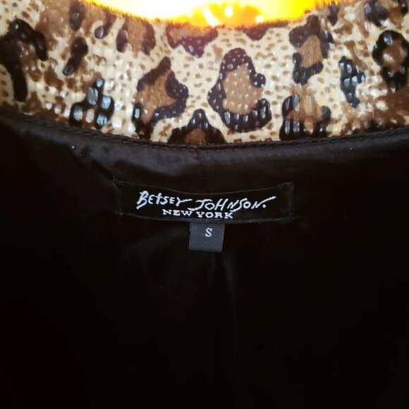 Vintage Betsey Johnson New York Leopard Velvet Snake Overlay Dress Coat Jacket S - Picture 13 of 14